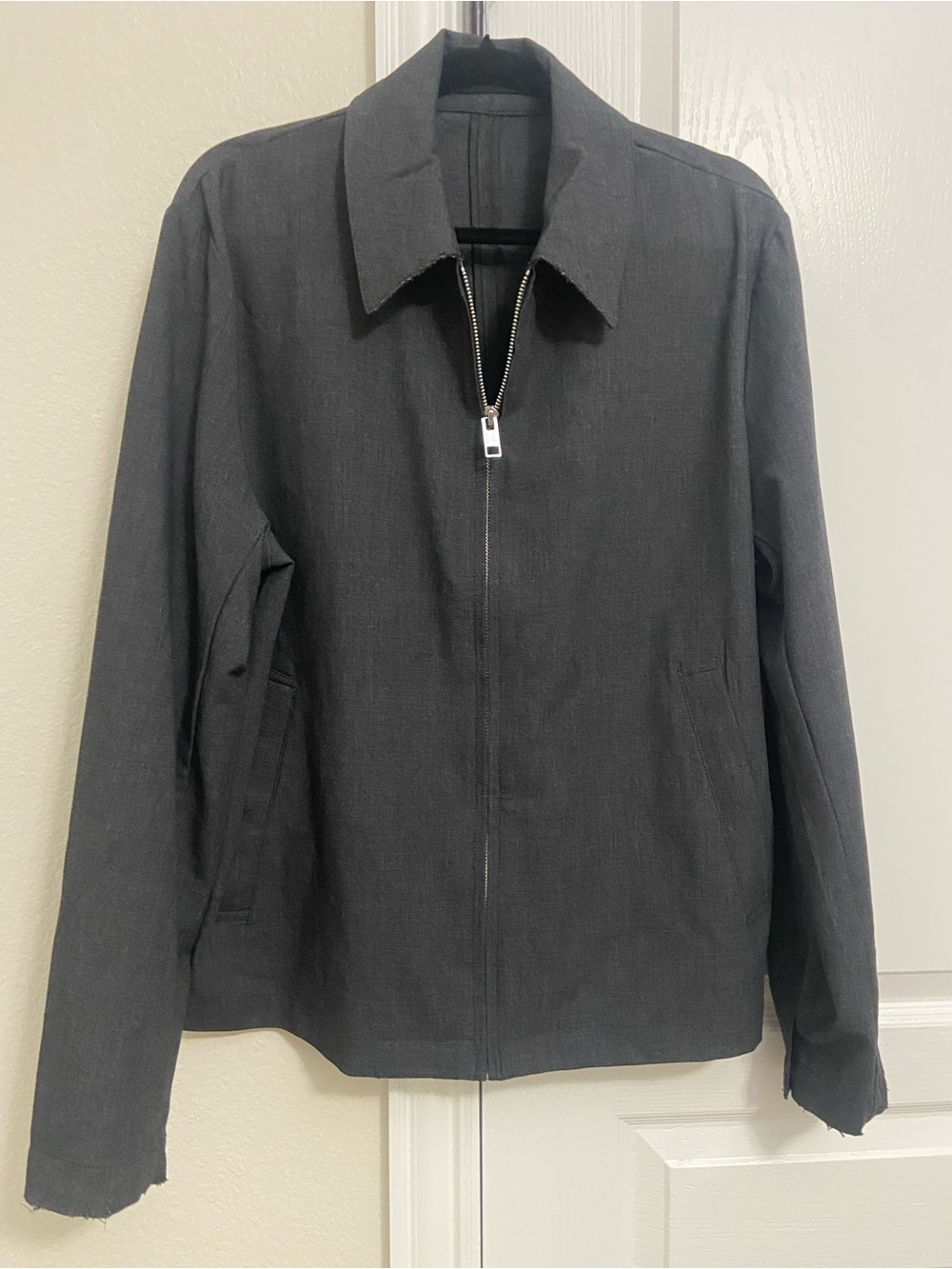 H&M Men's Black Lightweight Zip-Front Shirt Jacket